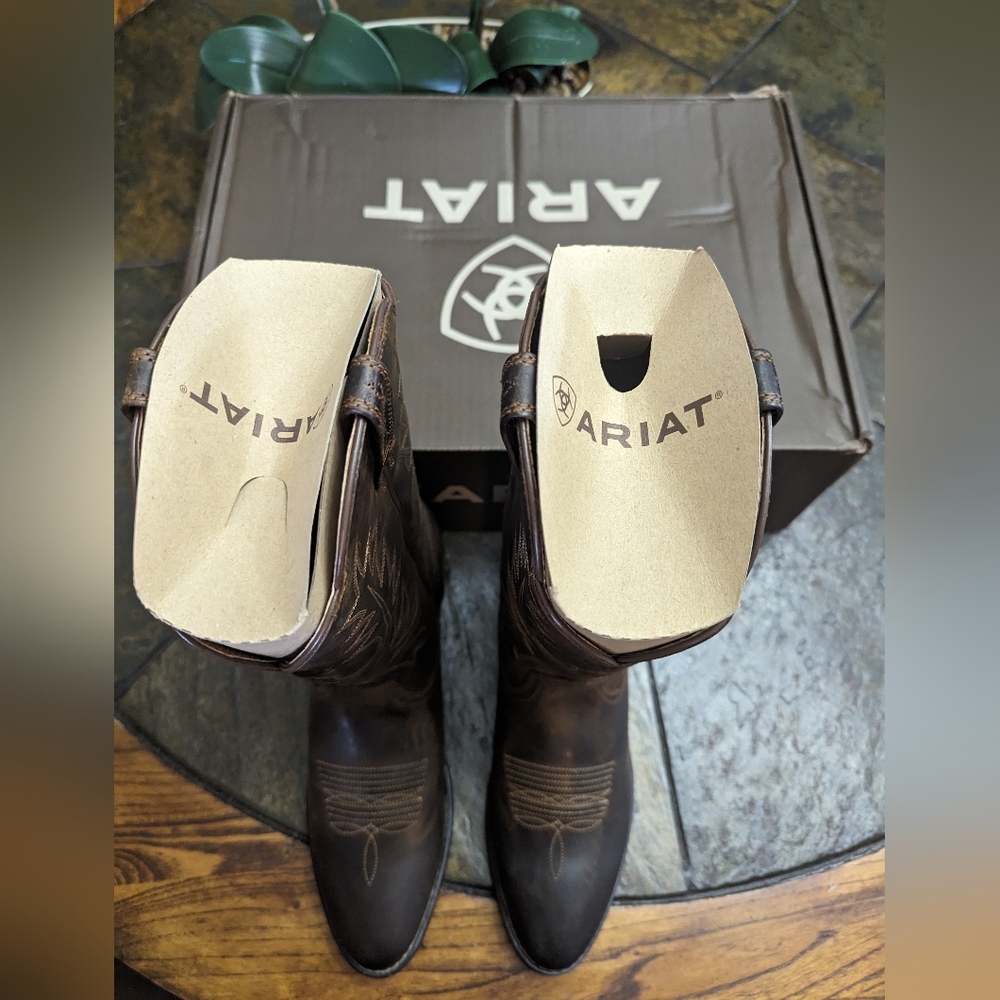 Ariat Women's Dark Brown Western Boots with Stitching - Picture 9 of 12